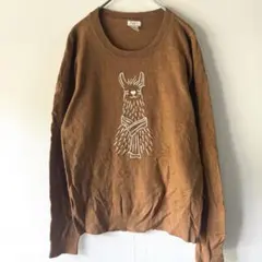 ジェイクルー ニット クルーネック 長袖 ラマ 刺繍 S 茶 綿 混合 お出かけのサムネイル
