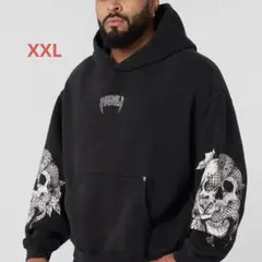 YOUNGLA スカル&スネークプリント オーバーサイズフーディのサムネイル