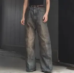 NVRFRGT 3Dツイステッドワイドレッグジーンズ