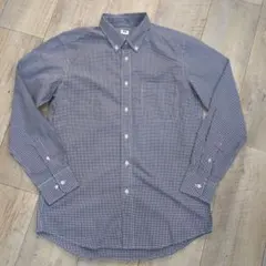 ユニクロUNIQLO エクストラファインコットンブロードチェックシャツ M