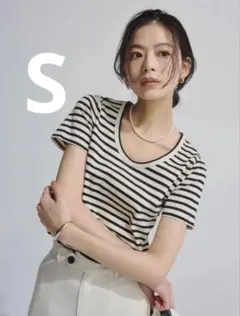 anuans シルクタッチコットンUネックT Sサイズのサムネイル