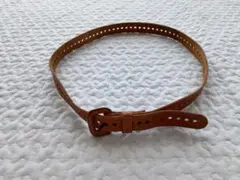 子供用 キッズ ブラウン レザー 本革 ベルト穴あきデザイン