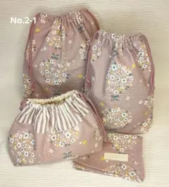 No.2-1　入園　入学　巾着袋　ランチョンマット　4点　セット