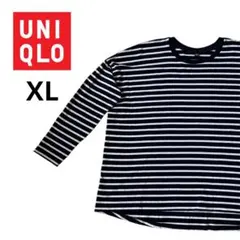 優衣庫 順滑棉質寬鬆條紋T恤 XL 尺碼偏大 七分袖 長袖