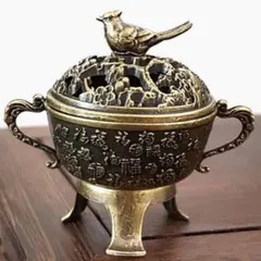 カササギ　香炉　アンティーク　彫刻　ヨガ　瞑想　お香　インテリア　縁起物