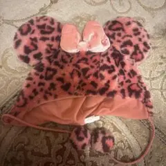ディズニーファンキャップ ヒョウ柄ピンク ミニーファンキャップ