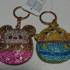 ミッキーマウスとリトルグリーンメン キラキラキーホルダー2つセットです!