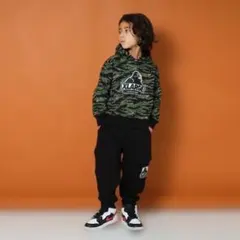 XLARGE 迷彩柄 フード付きトレーナー 100 カモフラ　迷彩　セットアップ