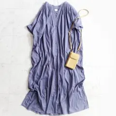 美品✨アーバンリサーチドアーズ ギャザーロングワンピース パープル インナー付