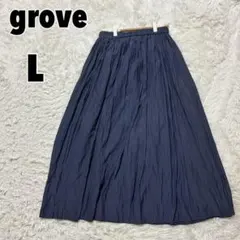 ♥grove♥ グローブ (L) シルエットがキレイなタック入りフレアスカート