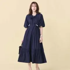 Chesty チェスティ　パールラインパフスリーブワンピース　0サイズのサムネイル