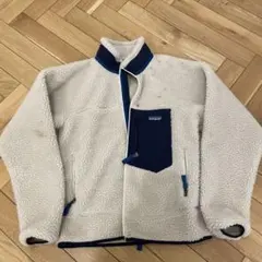 Patagonia フリースジャケット ホワイト/ネイビー