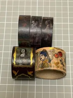 【中古マステ】コラージュ素材　マスキングテープ　絵画モチーフ　おすそ分け　5巻
