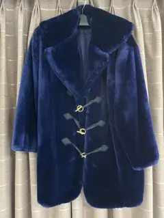 ROPE 【美品】　ロングコート　ブルー　フェイクファー　エレガント　厚手