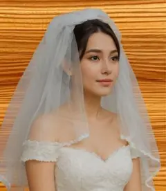 ホワイトシフォンウェディングベール