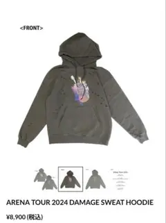 優里 アリーナツアー2024 フーディー　パーカー ARENA TOUR 2024 DAMAGE SWEAT HOODIE - 優里 Official Goods Store