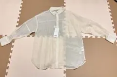 AZUL シースルー長袖シャツ クリーム色