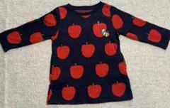 リンゴ柄 七分袖ワンピース