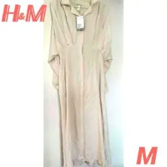 H&M シャツワンピース ロング オフホワイト カーディガン 長袖 M 新品