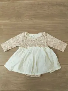 【花柄 長袖ベビーワンピース 70cm】