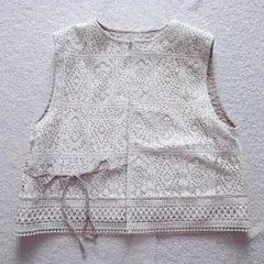 美品 サマンサモスモス レースノースリーブベスト リバーシブル　KAZUMI