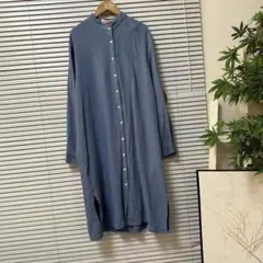 美品 ロワズィール 綿 コットンガーゼ ワンピース タック ゆったりめ