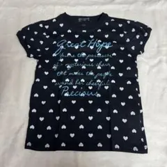 ハート柄 Tシャツ 黒色