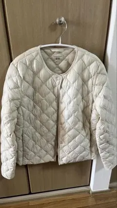 ユニクロ アイボリー キルティングジャケット