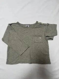 プチバトー グレー 長袖Tシャツ 24M/86cm