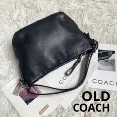 COACH オールドコーチ アクセサリーポーチ 黒 ブラック 革 レザー
