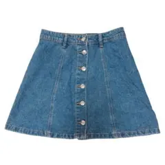 H&M デニムミニスカート ブルー フロントボタン