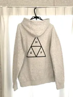 HUF グレー パーカー XL(LL)美品フード付き