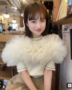 Bibiy. ／GISELLE TULLE KNITチュールレースニットホワイト bibiy Bibiy. GISELLE TULLE KNIT - メルカリ