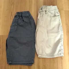 【110cm】キッズハーフパンツ 2枚 色違い