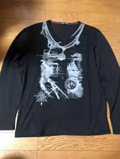 NICOLE CLUB FOR MEN Vネック長袖Tシャツ ブラック 船柄のサムネイル