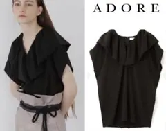新品未使用◇アドーアADORE◇ストレッチタフタウィングカラーブラウス