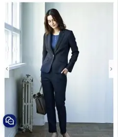 メランジミルド　スーツ　テーパードパンツ　無地調　グレー