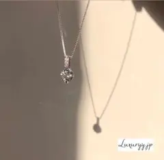 CZダイヤモンド ✨最高級✨ ネックレス プラチナコート 一粒石 シルバー925