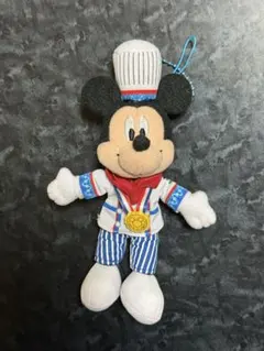【美品】シェフミッキー　ぬいぐるみストラップ　ぬいば