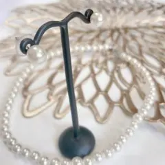 8mmパール ピアス セット 上品 ネックレス フォーマル 結婚式 華やか