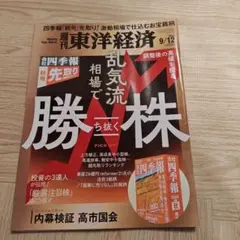 週刊東洋経済 2026/9/12号 乱気流相場で勝ち抜く株