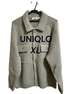 【美品】UNIQLO ニットシャツジャケット XL メンズ カーディガン