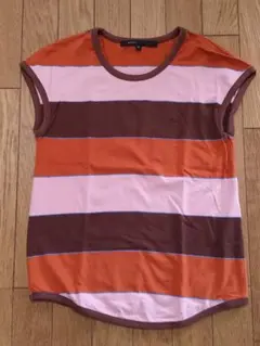 MARC JACOBS ボーダー 半袖Tシャツ Sサイズ　ブラウン　ノースリーブのサムネイル