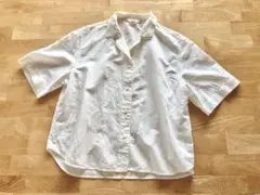 UNIQLO リネンブレンドオープンカラーシャツ オフホワイト