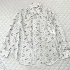 ローブドシャンブルコムデギャルソン　フリルブラウス　花柄　シアー　90sのサムネイル