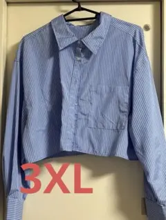 【クレット 3XL】ストライプシャツ ショート丈のサムネイル