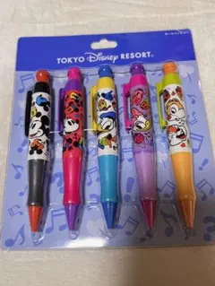 レア！ ディズニーリゾート ボールペン 5本セット 総柄 新品 未開封