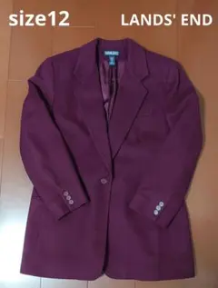 セール中！　サイズ12　ランズエンド　テーラードジャケット　ワインレッド