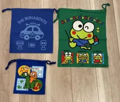 平成 레트로 新品 ケロッピ 산리오 巾着袋 3点セット
