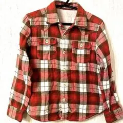 ミキハウス　オリジナル　長袖シャツ　ガーゼ地　　　チェック柄　130cm